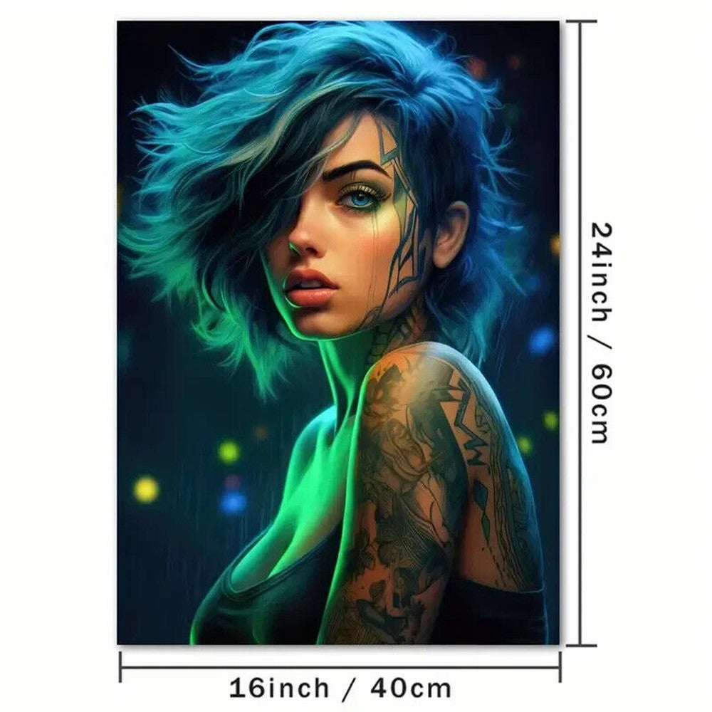 Cyberpunk Girl Canvas Art Print 16" x 24" Wall Art NEW! Home & Garden:Home Décor:Posters & Prints Style Your Walls
